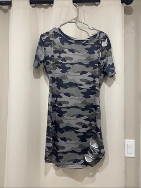 Fashion Nova Gray & Charcoal Camo Mini Dress
